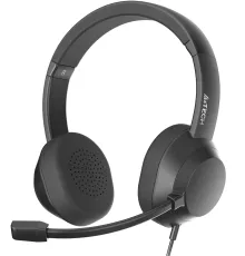 Наушники с микрофоном A4Tech FH150U черный 2м накладные USB оголовье (FH150U BLACK)