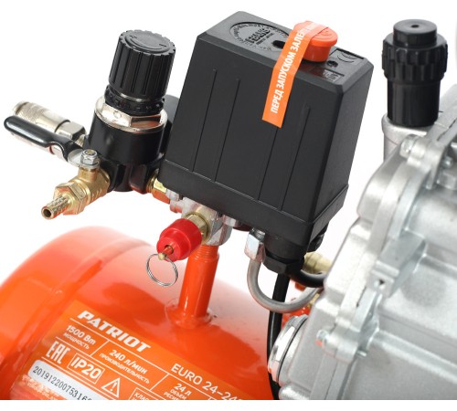 Компрессор поршневой Patriot Optima Euro 24-240K2 масляный 240л/мин 24л 1500Вт оранжевый/черный Компрессор поршневой Patriot Optima Euro 24-240K2 масляный 240л/мин 24л 1500Вт оранжевый/черный