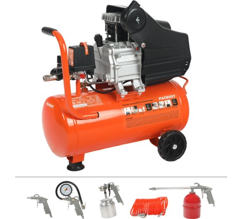 Компрессор поршневой Patriot Optima Euro 24-240K2 масляный 240л/мин 24л 1500Вт оранжевый/черный Компрессор поршневой Patriot Optima Euro 24-240K2 масляный 240л/мин 24л 1500Вт оранжевый/черный
