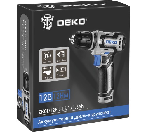 Дрель-шуруповерт Deko ZKCD12FU-Li аккум. патрон:быстрозажимной (063-4141)