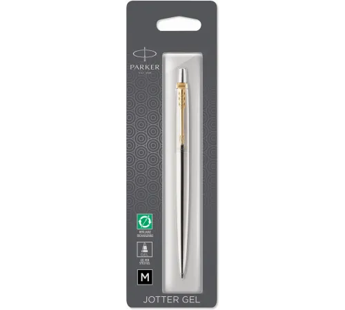 Ручка гелев. Parker Jotter Core K694 (2020672) Stainless Steel GT M черн. черн. блистер Ручка гелев. Parker Jotter Core K694 (2020672) Stainless Steel GT M черн. черн. блистер