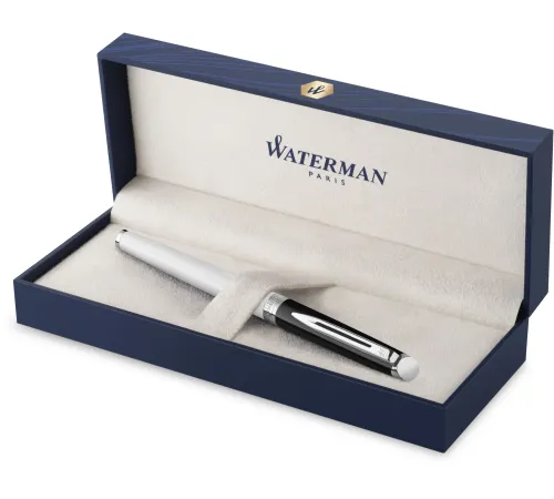 Ручка перьев. Waterman Hemisphere Colour Blocking (2202843) черн/белый F сталь нержавеющая подар.кор.