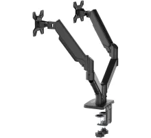 Кронштейн для мониторов ЖК Buro BU-M12 черный 17"-32" макс.10кг крепление к столешнице поворот и наклон