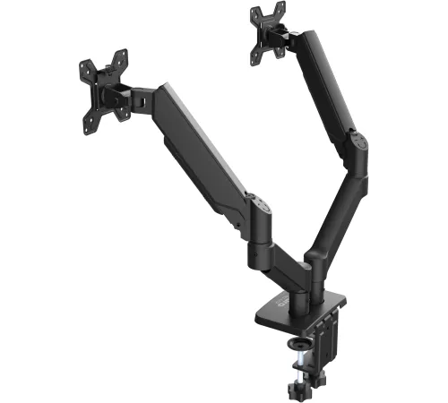 Кронштейн для мониторов ЖК Buro BU-M12 черный 17"-32" макс.10кг крепление к столешнице поворот и наклон