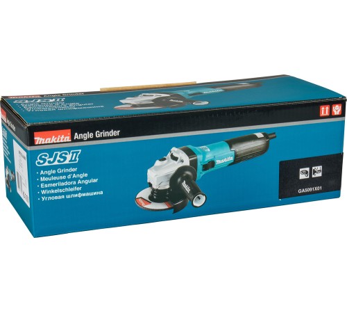 Углошлифовальная машина Makita GA5091X01 1900Вт 11500об/мин рез.шпин.:M14 d=125мм Углошлифовальная машина Makita GA5091X01 1900Вт 11500об/мин рез.шпин.:M14 d=125мм