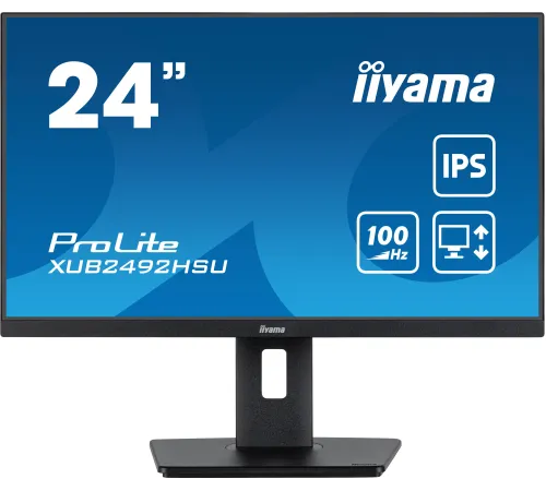 Монитор Iiyama 23.8" ProLite XUB2492HSU-B6 черный IPS LED 0.4ms 16:9 HDMI M/M матовая HAS Piv 1000:1 250cd 178гр/178гр 1920x1080 100Hz DP FHD USB 4.9кг