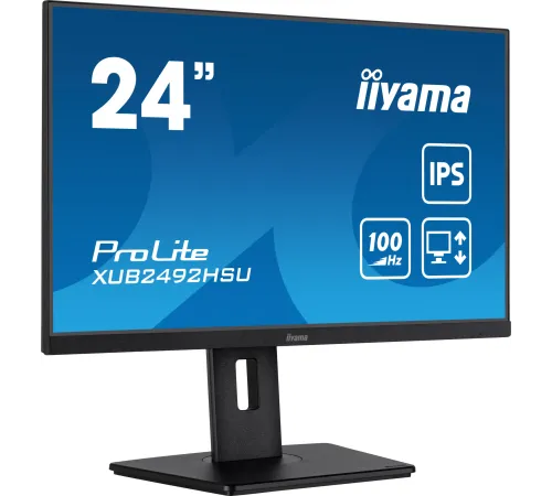 Монитор Iiyama 23.8" ProLite XUB2492HSU-B6 черный IPS LED 0.4ms 16:9 HDMI M/M матовая HAS Piv 1000:1 250cd 178гр/178гр 1920x1080 100Hz DP FHD USB 4.9кг