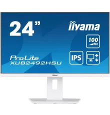 Монитор Iiyama 23.8" ProLite XUB2492HSU-W6 белый IPS LED 0.4ms 16:9 HDMI M/M матовая HAS Piv 250cd 178гр/178гр 1920x1080 100Hz DP FHD USB 4.9кг