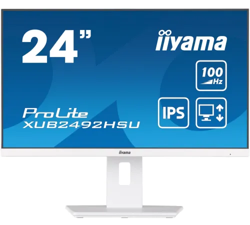 Монитор Iiyama 23.8" ProLite XUB2492HSU-W6 белый IPS LED 0.4ms 16:9 HDMI M/M матовая HAS Piv 250cd 178гр/178гр 1920x1080 100Hz DP FHD USB 4.9кг