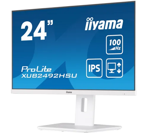 Монитор Iiyama 23.8" ProLite XUB2492HSU-W6 белый IPS LED 0.4ms 16:9 HDMI M/M матовая HAS Piv 250cd 178гр/178гр 1920x1080 100Hz DP FHD USB 4.9кг