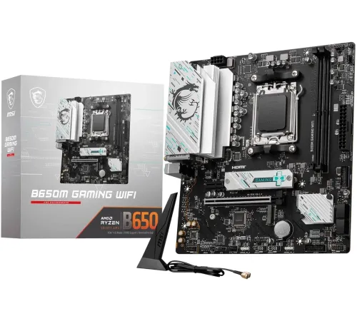 Материнская плата MSI B650M GAMING WIFI SocketAM5 AMD B650 2xDDR5 mATX AC`97 8ch(7.1) 2.5Gg RAID+VGA+HDMI+DP