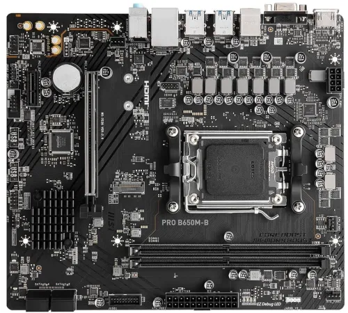 Материнская плата MSI PRO B650M-B SocketAM5 AMD B650 2xDDR5 mATX AC`97 8ch(7.1) 2.5Gg RAID+VGA+HDMI