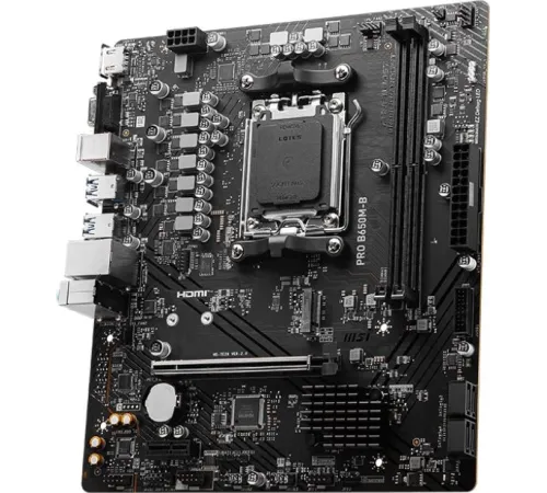 Материнская плата MSI PRO B650M-B SocketAM5 AMD B650 2xDDR5 mATX AC`97 8ch(7.1) 2.5Gg RAID+VGA+HDMI