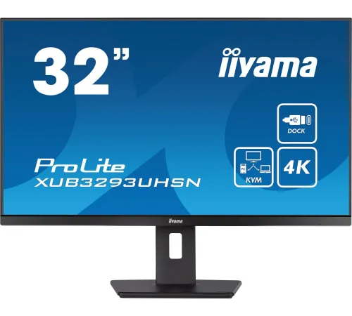 Монитор Iiyama 31.5" XUB3293UHSN-B5 черный IPS LED 4ms 16:9 HDMI M/M матовая HAS 1000:1 350cd 178гр/178гр 3840x2160 60Hz DP 4K USB 9.9кг