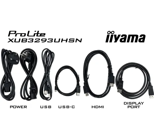 Монитор Iiyama 31.5" XUB3293UHSN-B5 черный IPS LED 4ms 16:9 HDMI M/M матовая HAS 1000:1 350cd 178гр/178гр 3840x2160 60Hz DP 4K USB 9.9кг