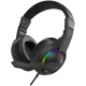 Наушники с микрофоном Оклик HS-L315G черный 1.8м накладные USB оголовье (2007552)