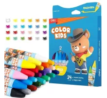Восковые мелки Deli EC221-24 Color Kids трехгр. 24цв. (24шт) дл.75мм д.11мм картон.кор./европод.