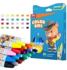 Восковые мелки Deli EC221-24 Color Kids трехгр. 24цв. (24шт) дл.75мм д.11мм картон.кор./европод.