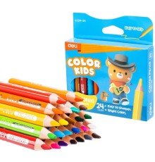 Карандаши цв. Deli EC134-24 Color Kids 5мм ассорти 24цв. коробка/европод. (24шт) 24 карандаша