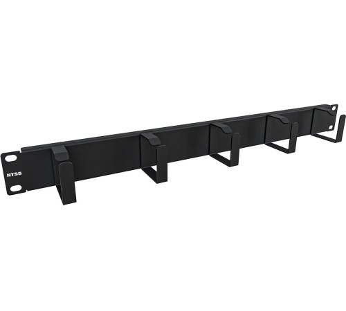 Кабельный органайзер горизонтальный NTSS NTSS-HORG-1U-5(45)-BL односторонний кольца 1U шир.:19" глуб.:45мм Кабельный органайзер горизонтальный NTSS NTSS-HORG-1U-5(45)-BL односторонний кольца 1U шир.:19" глуб.:45мм