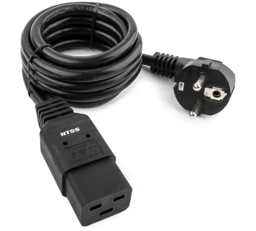 Шнур питания NTSS NTSS-PC19772 C19-Schuko проводник.:3x1.5мм2 3м 220/250В 16А черный