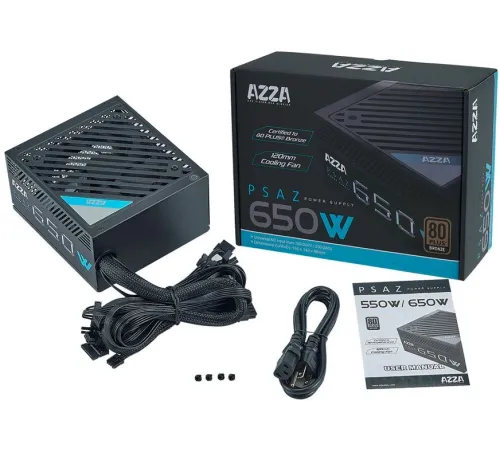Блок питания Azza ATX 650W PSAZ-650B 80+ bronze (20+4pin) APFC 120mm fan 5xSATA RTL Блок питания Azza ATX 650W PSAZ-650B 80+ bronze (20+4pin) APFC 120mm fan 5xSATA RTL