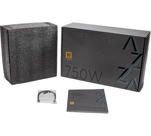 Блок питания Azza ATX 750W PSAZ-750G 80+ gold (20+4pin) APFC 120mm fan 6xSATA Cab Manag RTL