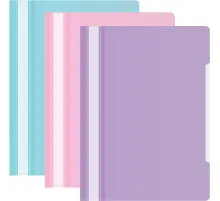 Папка-скоросшиватель Бюрократ Pastel -PSLPAST-MP A4 прозрач.верх.лист пластик ассорти 0.14/0.18 (упак.:3шт)