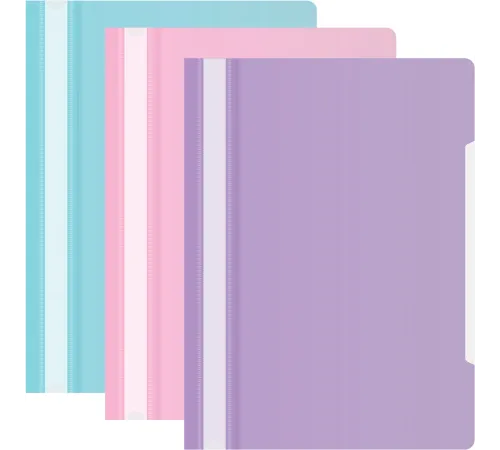Папка-скоросшиватель Бюрократ Pastel -PSLPAST-MP A4 прозрач.верх.лист пластик ассорти 0.14/0.18 (упак.:3шт) Папка-скоросшиватель Бюрократ Pastel -PSLPAST-MP A4 прозрач.верх.лист пластик ассорти 0.14/0.18 (упак.:3шт)