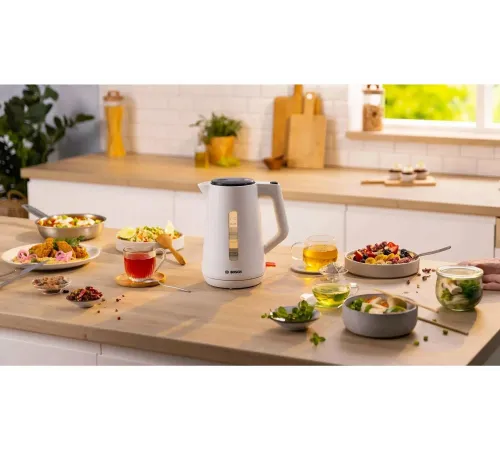 Чайник электрический Bosch TWK1M121 1.7л. 2400Вт белый корпус: пластик