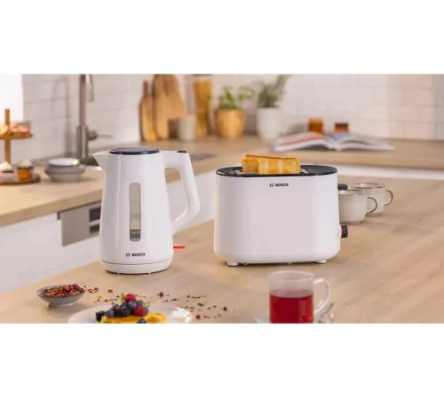Чайник электрический Bosch TWK1M121 1.7л. 2400Вт белый корпус: пластик