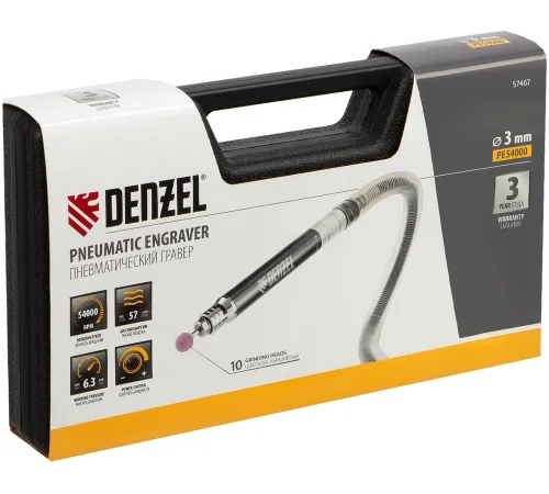 Пневматический гравер PE54000, 54000 об/мин, 3 мм, 57 л/мин// Denzel