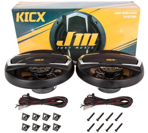 Колонки автомобильные Kicx JM-165 130Вт 89дБ 4Ом 16.5см (6 1/2дюйм) (ком.:2кол.) коаксиальные трехполосные