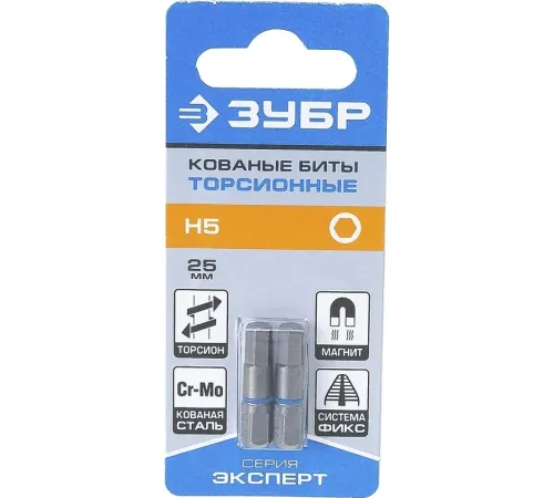 Набор бит Зубр 26017-5-25-2 (2пред.) для шуруповертов Набор бит Зубр 26017-5-25-2 (2пред.) для шуруповертов