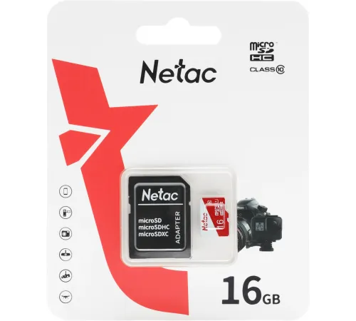 Флеш карта microSDHC 16GB Netac NT02P500ECO-016G-R P500 Extreme Pro + adapter