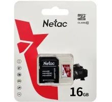 Флеш карта microSDHC 16GB Netac NT02P500ECO-016G-R P500 Extreme Pro + adapter
