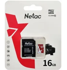 Флеш карта microSDHC 16GB Netac NT02P500ECO-016G-R P500 Extreme Pro + adapter