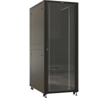 Шкаф серверный Hyperline (TTBR-4281-AS-RAL9004) напольный 42U 800x1000мм пер.дв.стекл задн.дв.спл.стал.лист 4 бок.пан. 1000кг черный 910мм IP20 сталь