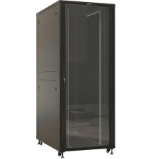 Шкаф серверный Hyperline (TTBR-4281-AS-RAL9004) напольный 42U 800x1000мм пер.дв.стекл задн.дв.спл.стал.лист 4 бок.пан. 1000кг черный 910мм IP20 сталь