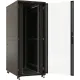 Шкаф серверный Hyperline (TTBR-4281-AS-RAL9004) напольный 42U 800x1000мм пер.дв.стекл задн.дв.спл.стал.лист 4 бок.пан. 1000кг черный 910мм IP20 сталь