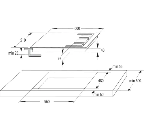 Газовая варочная поверхность Gorenje Essential GTW641AKB черный