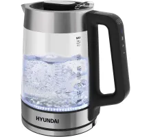 Чайник электрический Hyundai HYK-G5607 1.7л. 2200Вт черный/серебристый корпус: стекло