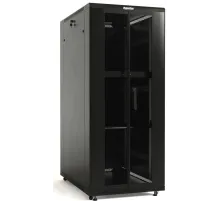Шкаф серверный Hyperline (TTBR-4262-DD-RAL9004) напольный 42U 600x1200мм пер.дв.перфор.2ств. задн.дв.перфор.2-хст. 2 бок.пан. 800кг черный 1110мм IP20 сталь