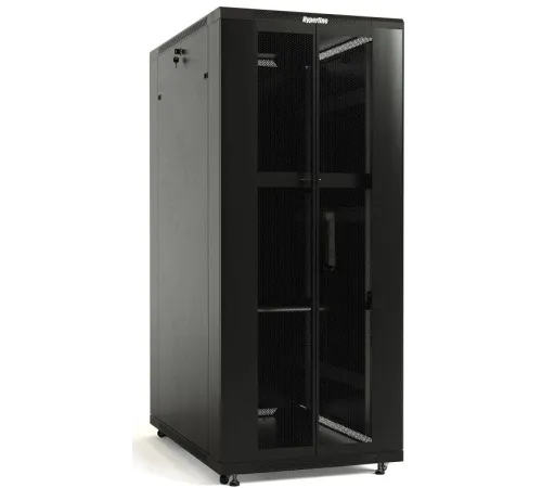 Шкаф серверный Hyperline (TTBR-4262-DD-RAL9004) напольный 42U 600x1200мм пер.дв.перфор.2ств. задн.дв.перфор.2-хст. 2 бок.пан. 800кг черный 1110мм IP20 сталь Шкаф серверный Hyperline (TTBR-4262-DD-RAL9004) напольный 42U 600x1200мм пер.дв.перфор.2ств. задн.дв.перфор.2-хст. 2 бок.пан. 800кг черный 1110мм IP20 сталь