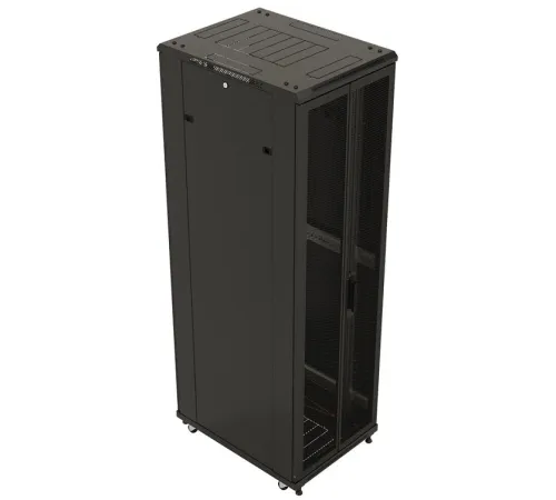 Шкаф серверный Hyperline (TTBR-4262-DD-RAL9004) напольный 42U 600x1200мм пер.дв.перфор.2ств. задн.дв.перфор.2-хст. 2 бок.пан. 800кг черный 1110мм IP20 сталь Шкаф серверный Hyperline (TTBR-4262-DD-RAL9004) напольный 42U 600x1200мм пер.дв.перфор.2ств. задн.дв.перфор.2-хст. 2 бок.пан. 800кг черный 1110мм IP20 сталь