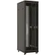 Шкаф серверный Hyperline (TTBR-4262-DD-RAL9004) напольный 42U 600x1200мм пер.дв.перфор.2ств. задн.дв.перфор.2-хст. 2 бок.пан. 800кг черный 1110мм IP20 сталь