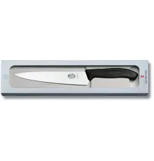 Нож кухонный Victorinox Swiss Classic (6.8003.19G) стальной разделочный лезв.190мм прямая заточка черный подар.коробка