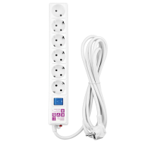 Фильтр-удлинитель Power Cube 1.9 м 6 розеток (белый) 16А/3,5кВт 3х1,0мм2 (SPG(5+1)-16B-1,9М)