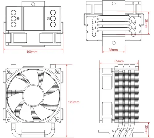 Устройство охлаждения(кулер) ID-Cooling SE-903-XT Basic Soc-AM5/AM4/1151/1200/1700 4-pin 14-26dB Al+Cu 130W 650gr Ret