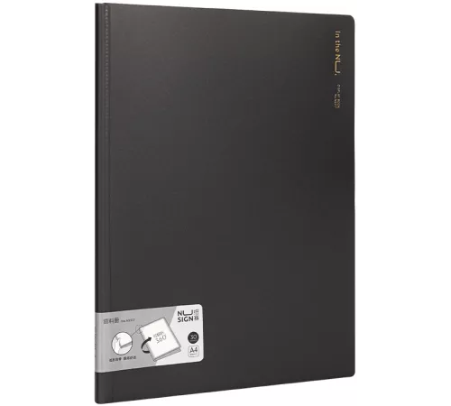 Папка с 30 прозр.вклад. Deli Nusign NS517BLACK A4 полипропилен черный